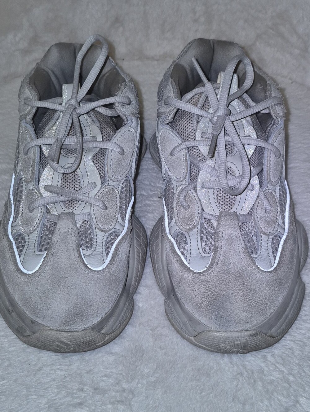 adidas Yeezty 500 Taupe Gray Suede Mesh Runner Sneakers